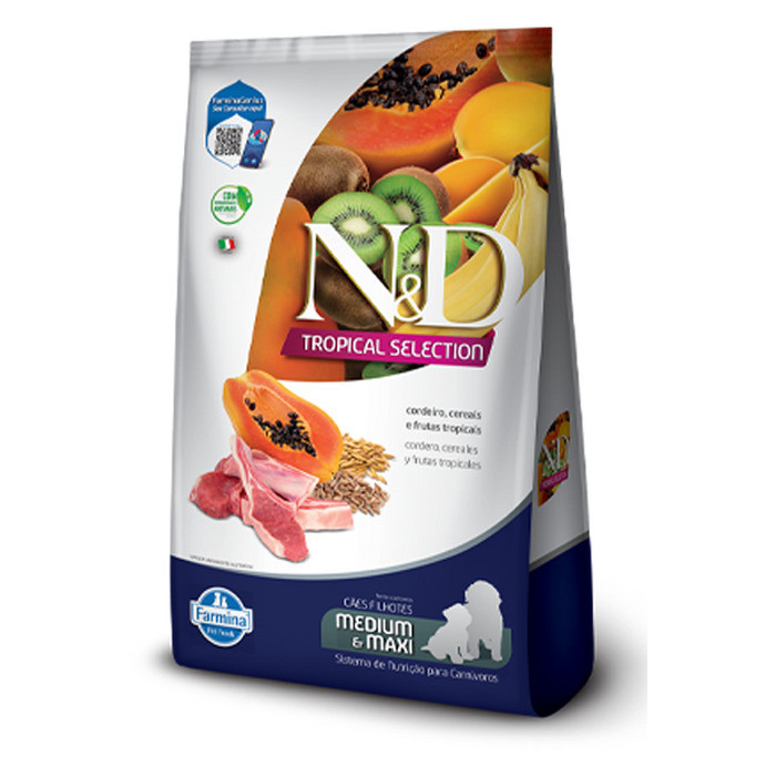RAÇAO ND TROPICAL CORDEIRO PUPPY MEDIUM MAXI 10,1KG