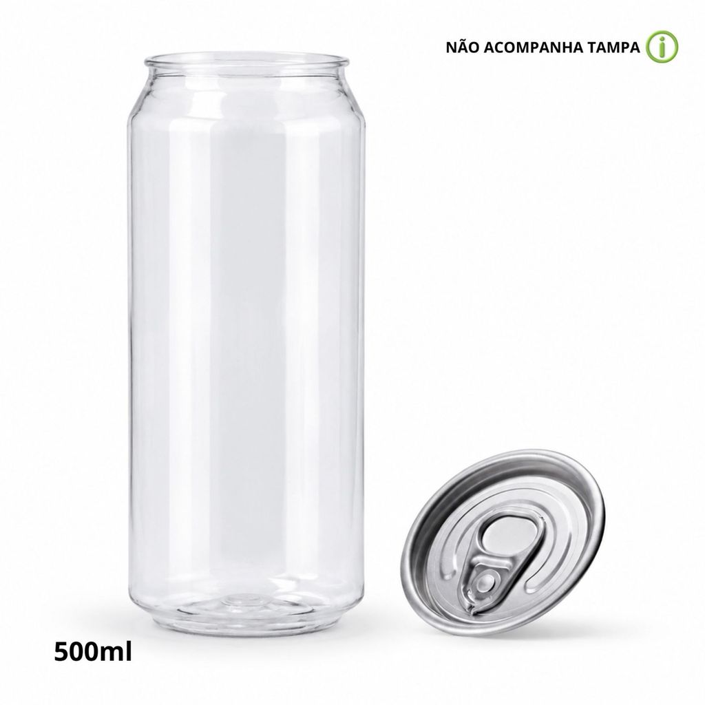 Lata Pet Transparente 500 Ml - 10 Unidades