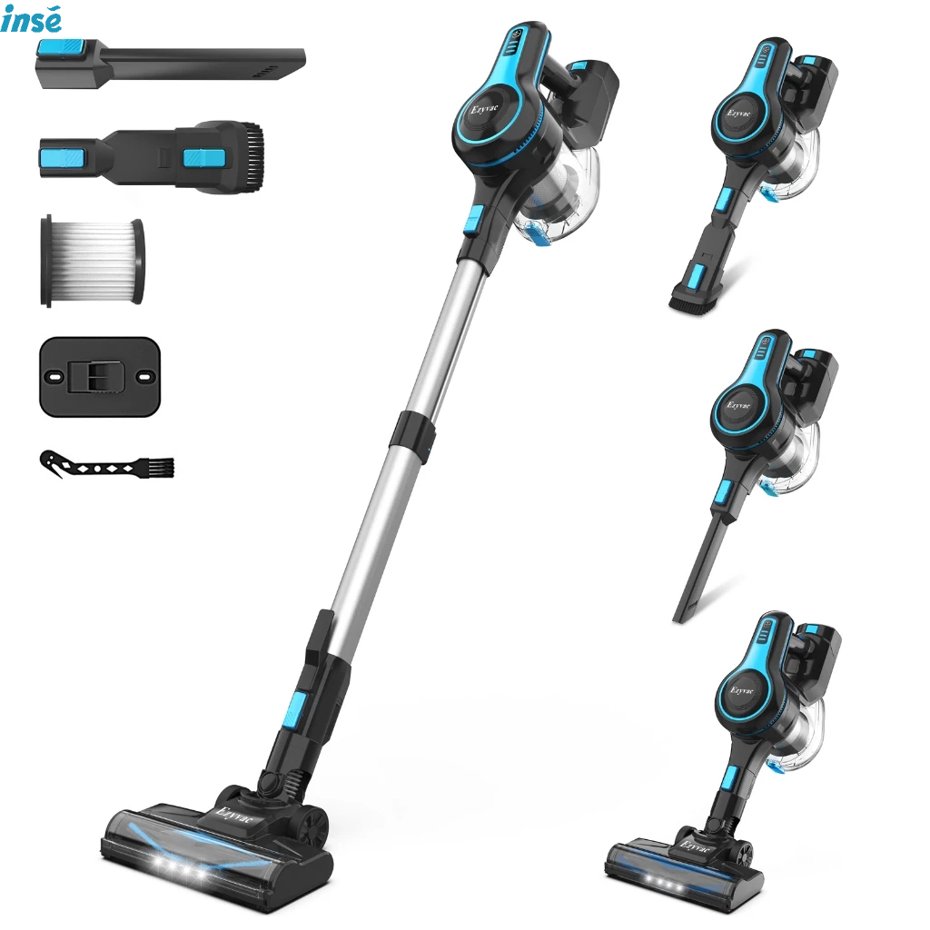 Aspirador Sem Fio INSE Anti-Emaranhamento, Leve, 45min de Bateria, Ideal para Cabelos de Pet e Casa