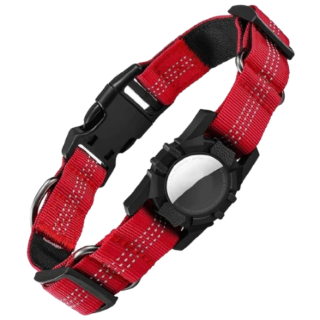 KIT 2 Coleira Localizadora Encaixe Para Air Tag Rastreamento Pet Reflexiva COLLAR DURAVEL 35 A 43CM