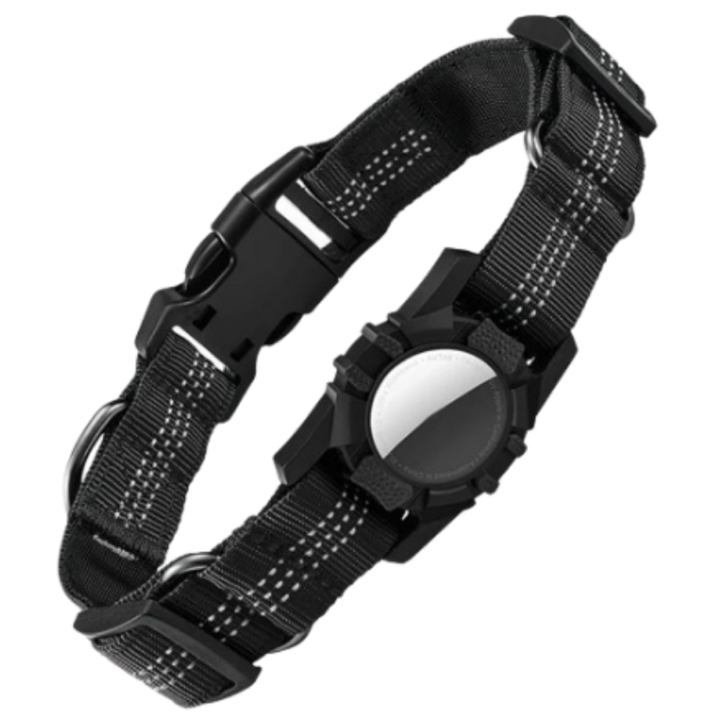Coleira de Cachorro M 53 CM ENCAIXE TAG Localizadora Reflexiva Air Tag COLLAR DURAVEL RASTREAMENTO 35 A 43CM