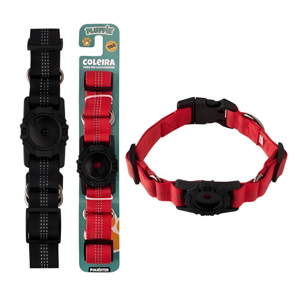 Coleira Pet p/ Tag Localizadora G - Cores Sortidas - Fluffie