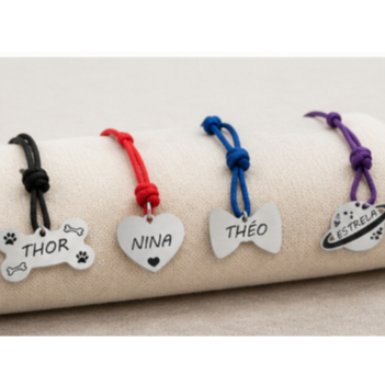 Coleira para Cachorro Gato Acessório para Roupa Pet Com Plaquinha Tag de Identificação Pet Plaquinha Personalizada