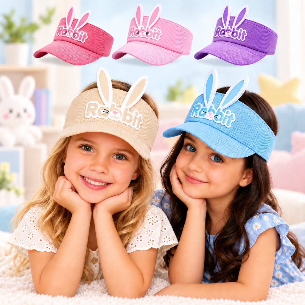 Viseira Infantil Rabbit Moda Verão Praia Piscina