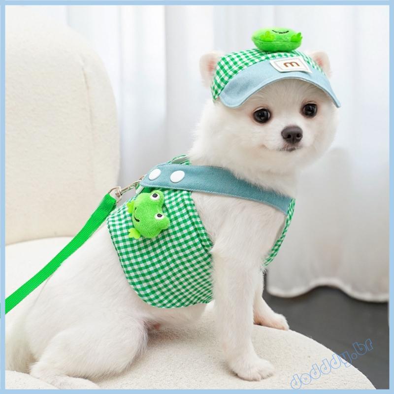 DOD Design Dog Harness Leash Chapéu Beisebol Conjunto Fácil Usar Cinto Equipamento Segurança