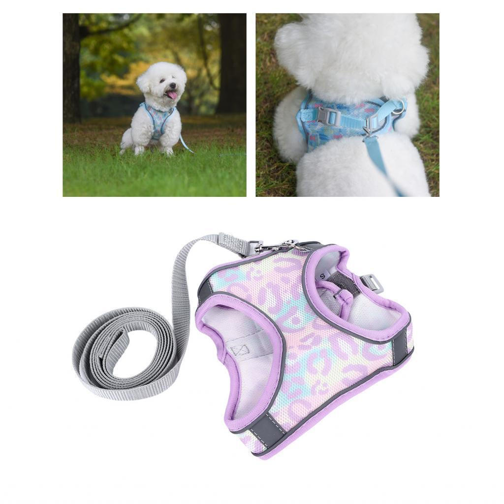 Hyhyhy Dog Vest Leash  Wearable Pet Harness Safe Reflective for Walking (S)
