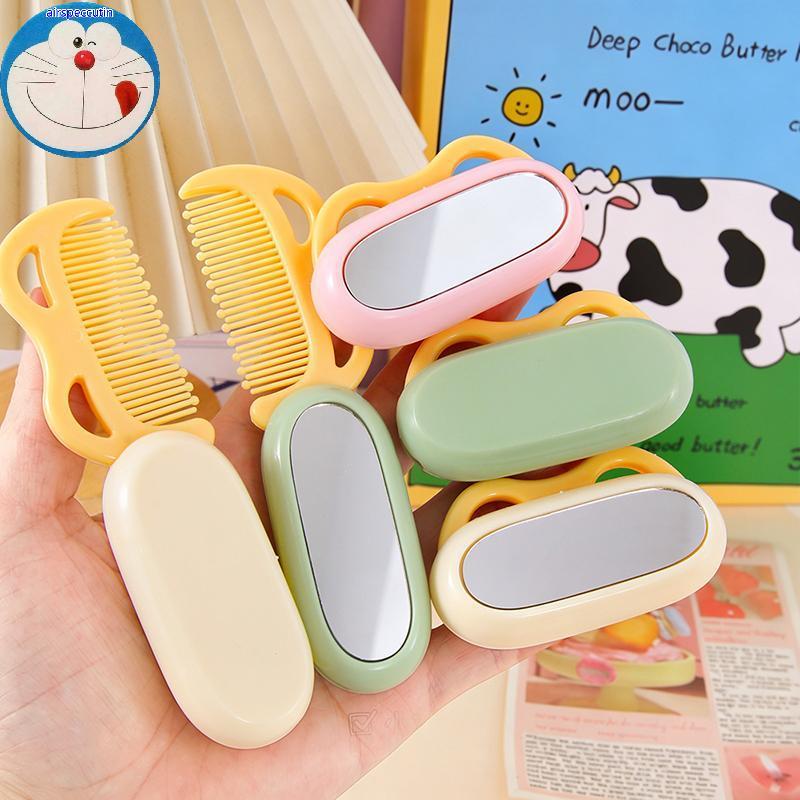 Airspeccutin Cute Cat Ear Folding Hairb Com Espelho De Maquiagem Embutido 1/3Pcspact Poet Friendly Para Viagens Ao Ar Li