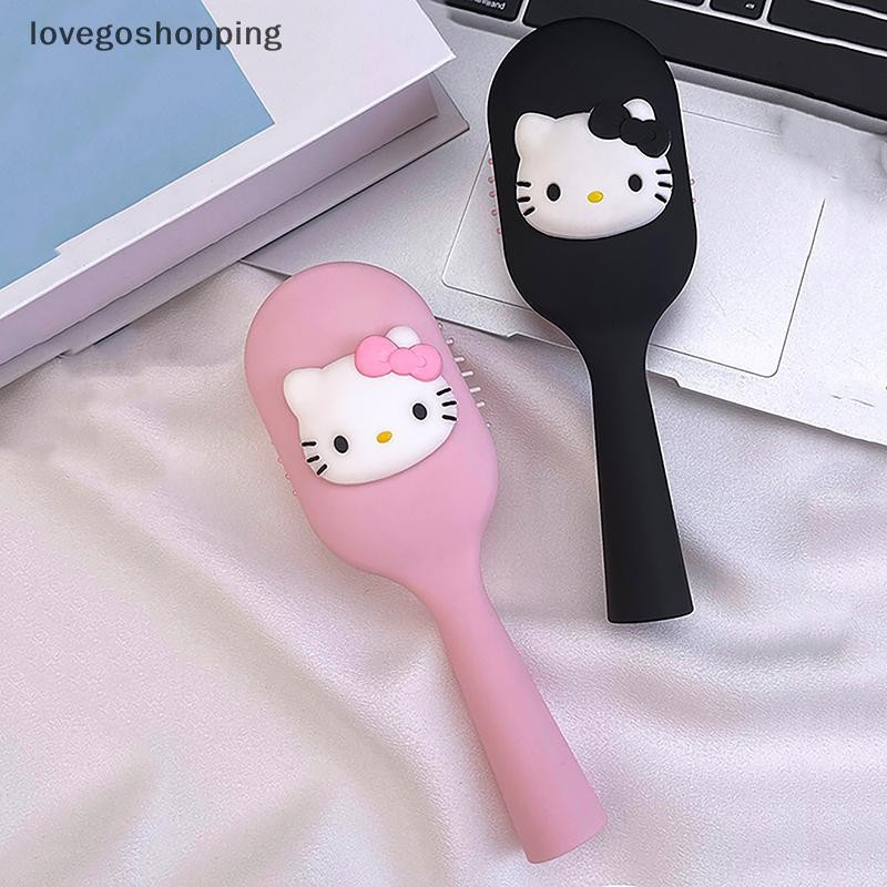 [lovego] Kitty Cat Cartoon Pente Criativo Airbag Massagem Casa Antiestática Oca Escovas De Cabelo Encaracolado Molhado F