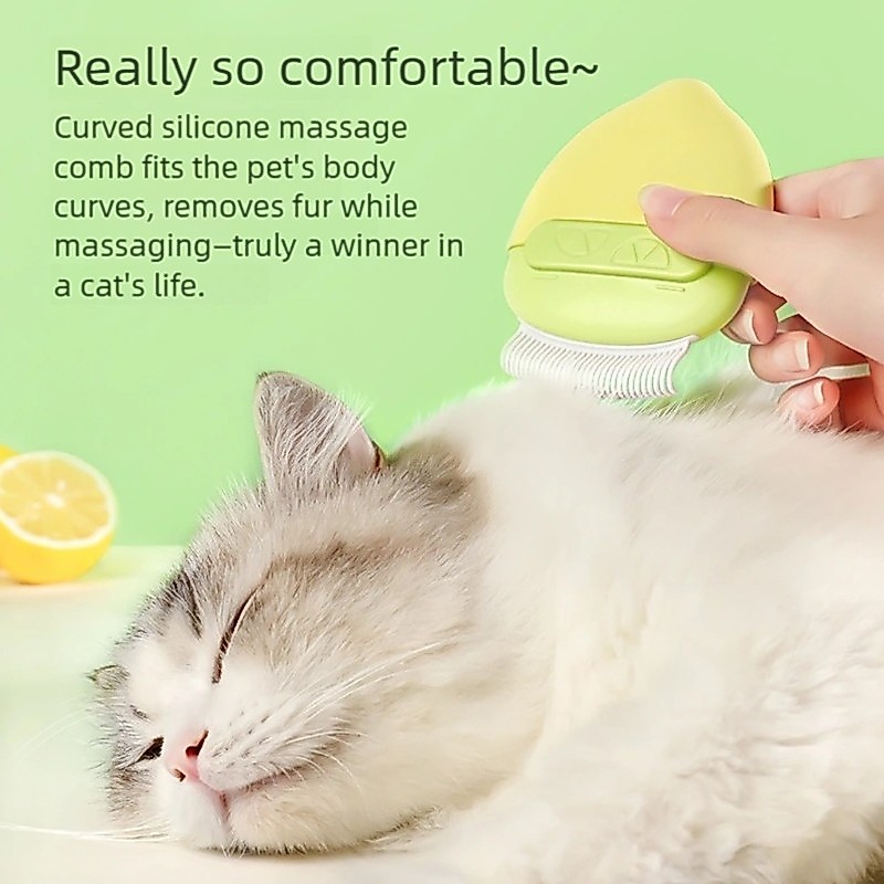 WOOW Lemon Shape Deshedding Comb Cats Reduz A Queda Através Da Escovação Suave