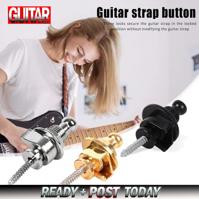 Botões De Cinta De Guitarra Pinos 1Pc 3 Cores Escolher Premium Fechaduras Segurança De Metal