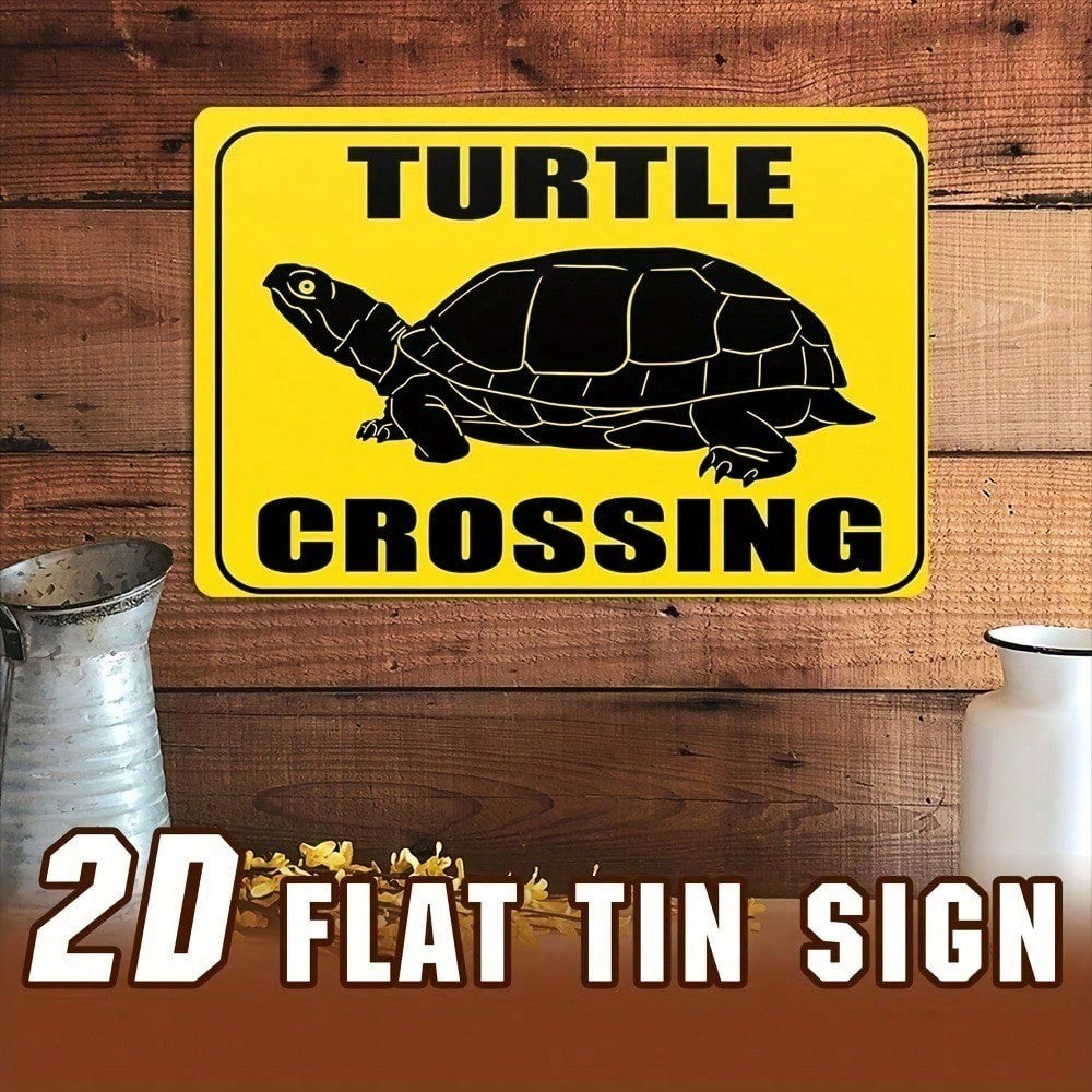 CIFbuy 1pc Turtle Crossing Metal Tin Sign 8x12 Polegada Retro Wall Art
