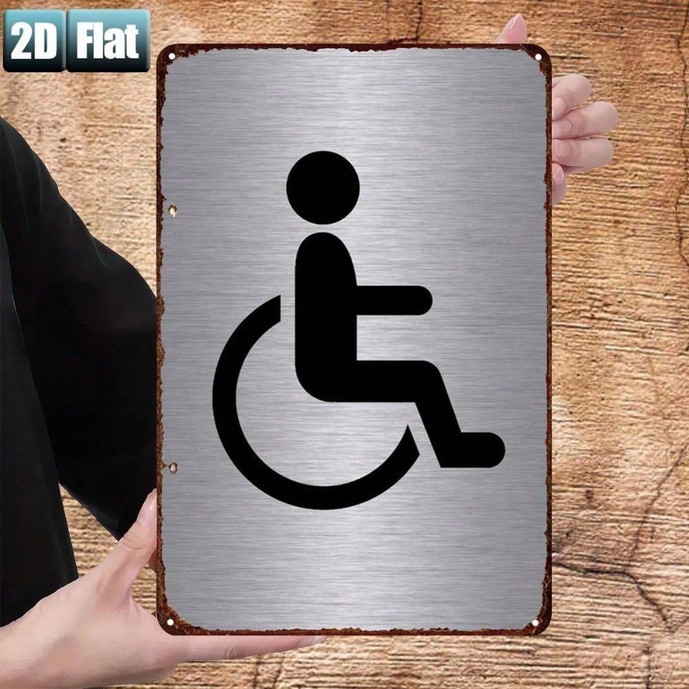CIFbuy 1Pc Vintage Metal Tin Sign Decoração De Acesso Para Deficientes 2D Arte De Parede Plana