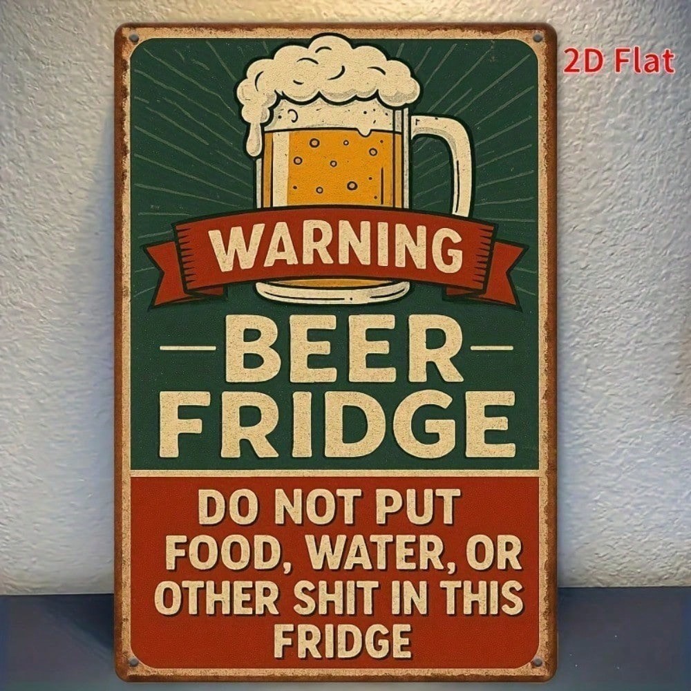 CIFbuy 1Pc Sinal De Metal Vintage De Cerveja De Advertência 8x12 Polegadas Decoração De Bar Engraçada