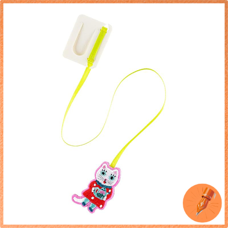 Hobonichi Techo Yumiko Kitagishi / Embroidered Bookmark White Cat Planner Accessory