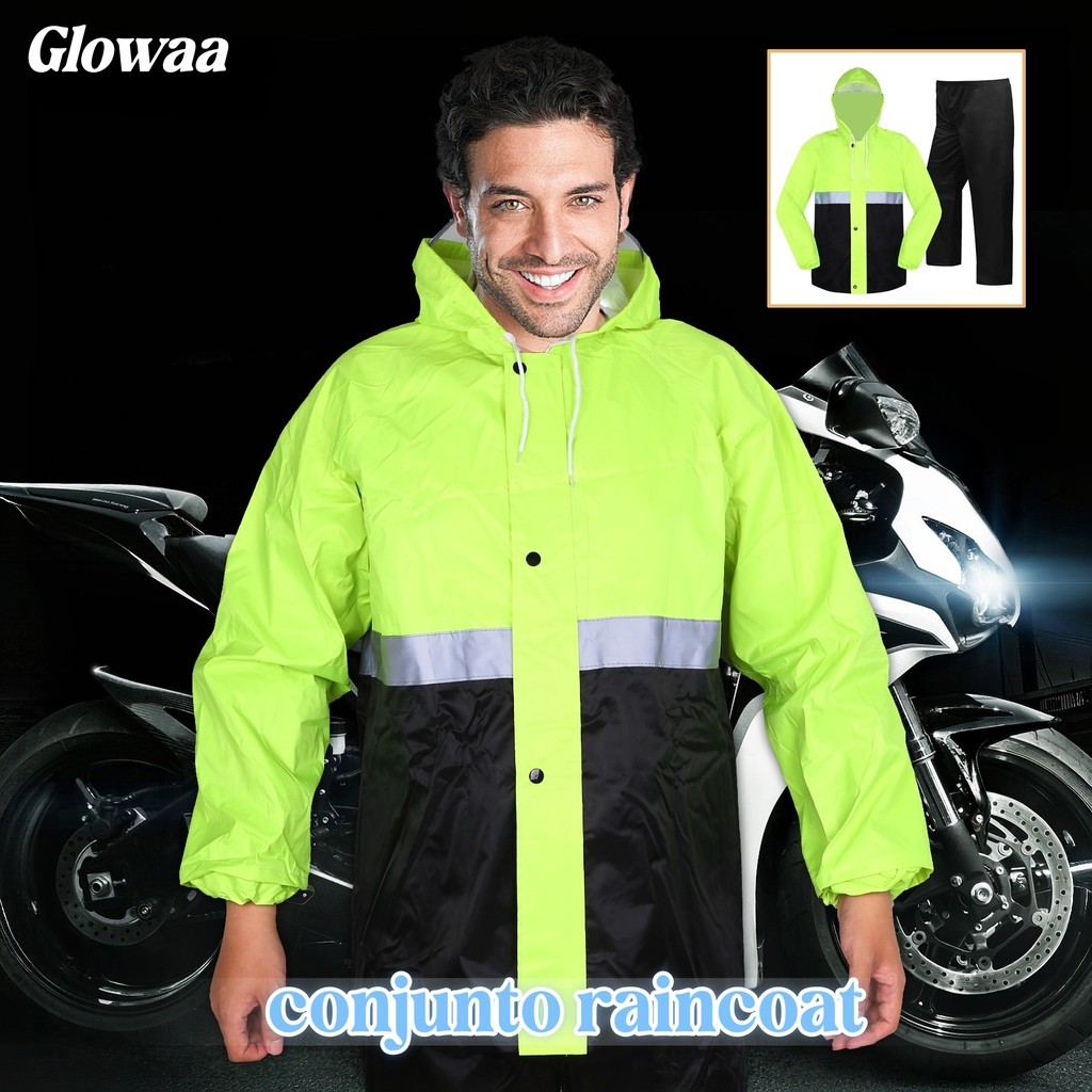 Motorcycle Raincoat Set Rubber Nylon Waterproof Reinforced for Motorcycle Motoboy