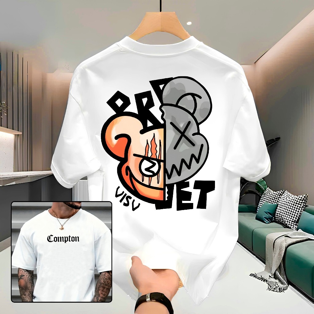 Camiseta Masculina Streetwear 100% Algodão Estampa Urso Bear Unissex Promoção Imperdível