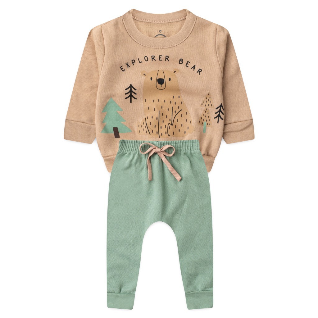 Conjunto Infantil Menino Moletom Peluciado Explorer Bear