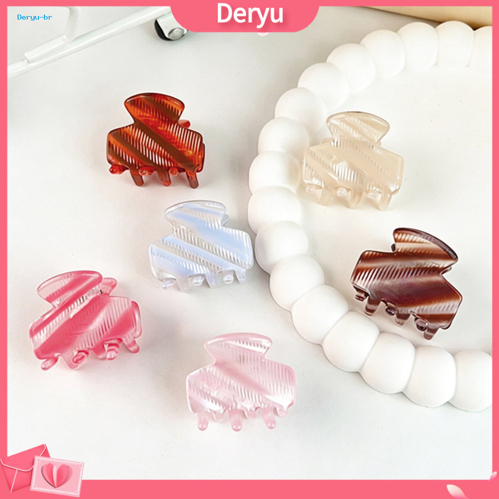 Hair Claw Clip Long-lasting for Women Small Size Striped Print Back Head Stylish and Versatile Accessory for Long Short