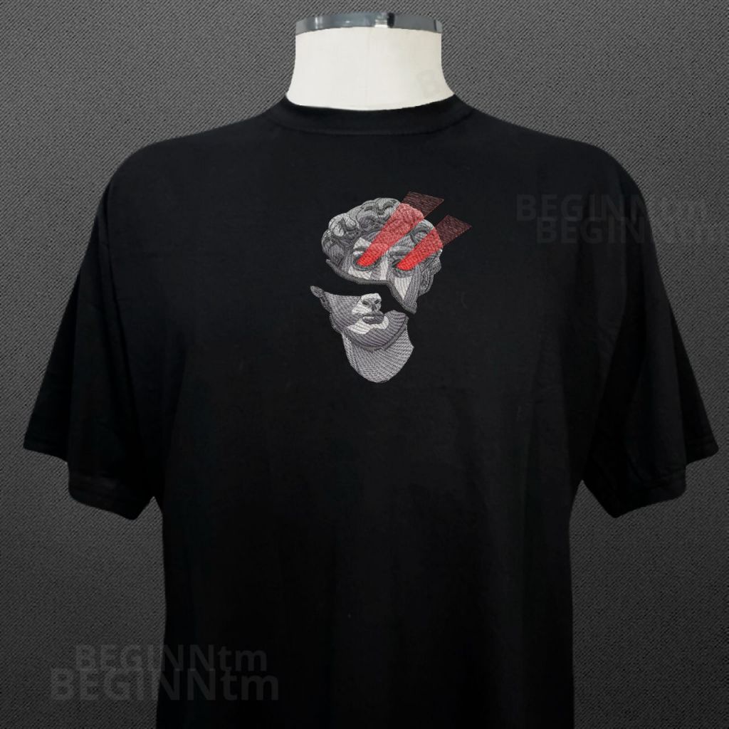 Camiseta David’s Laser Bordado blusa 100% Algodão Streetwear arte David’s Laser Head