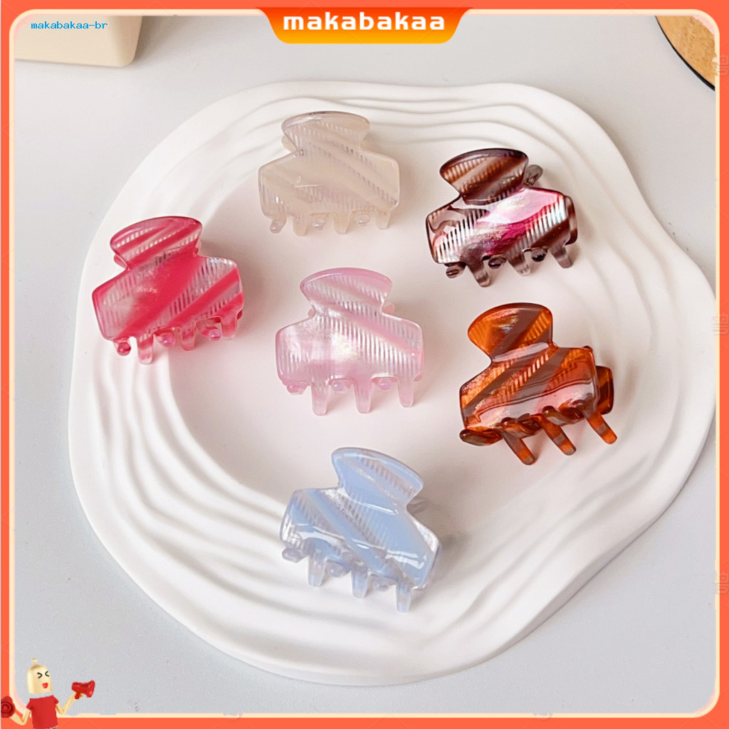 Hair Claw for Women Small Size Striped Print Clip Back Head Stylish and Versatile Accessory for Long Short Daily Use Non