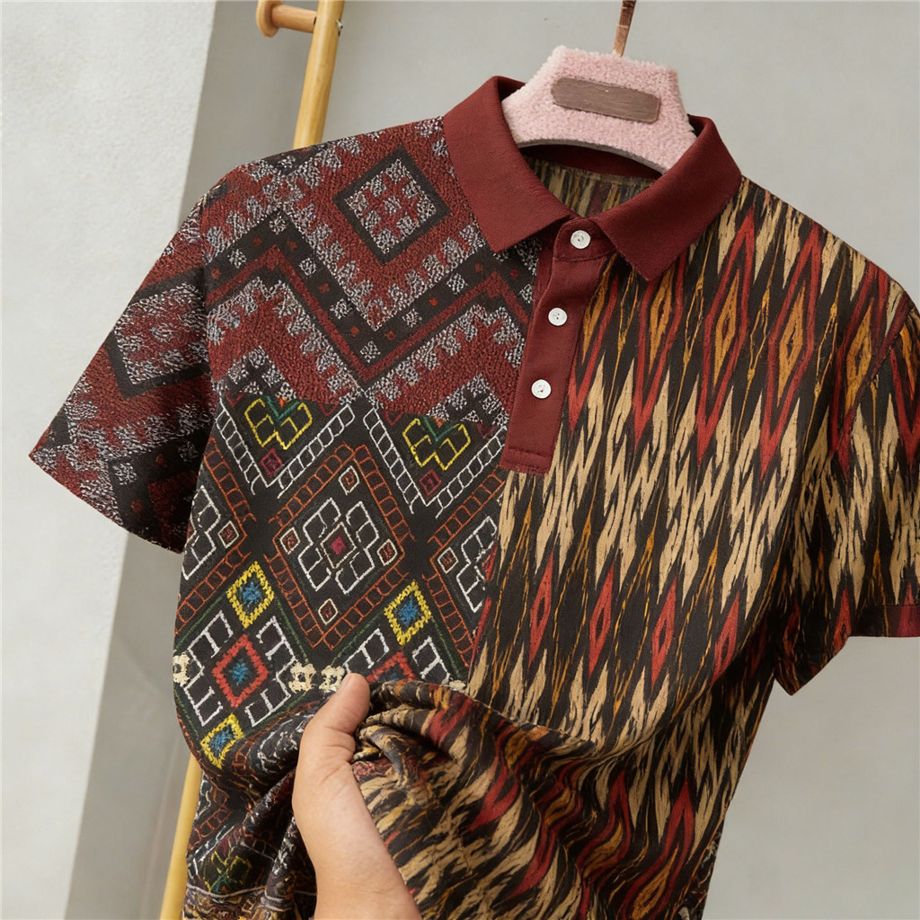 Philippine Retro Full Sublimation Gift-Worthy Para Homens E Mulheres Camisa Polo Estilo Barong Étnica Tribal Respirável