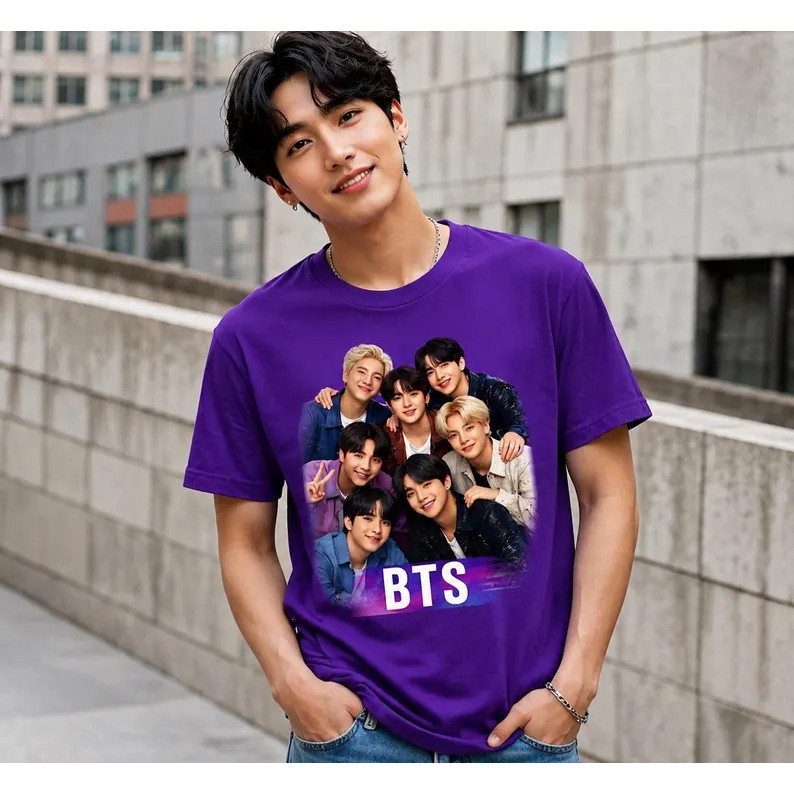 [Camiseta Premium em Algodão Puro]TT BTS Kpop Group Graphic Tee Design, Sublimation PNG  (Digital download only)