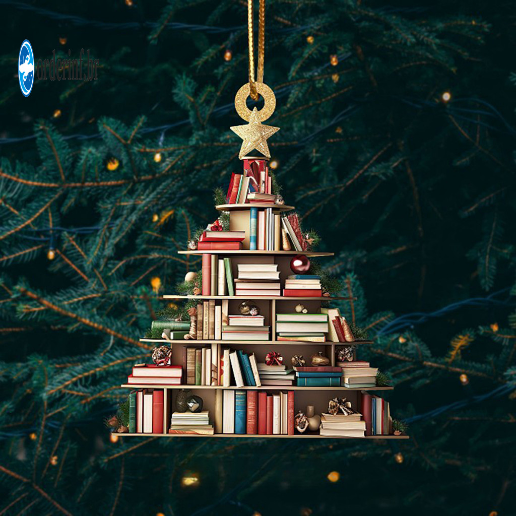 Christmas Tree Ornaments Sublimation Printed Ornament Pendant Acrylic Xmas Hanging Decoration for Indoor Outdoor Winter