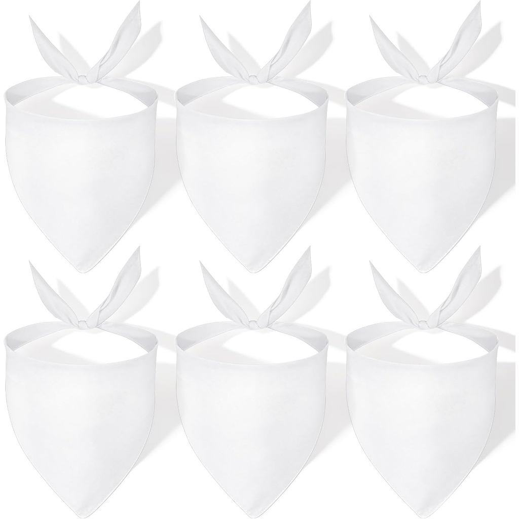 6 PCS Bandanas for Dogs Blank, DIY Solid Dog Scarf Sublimation Heat Transfer, Triangle Bibs Breed Handkerchief for Large