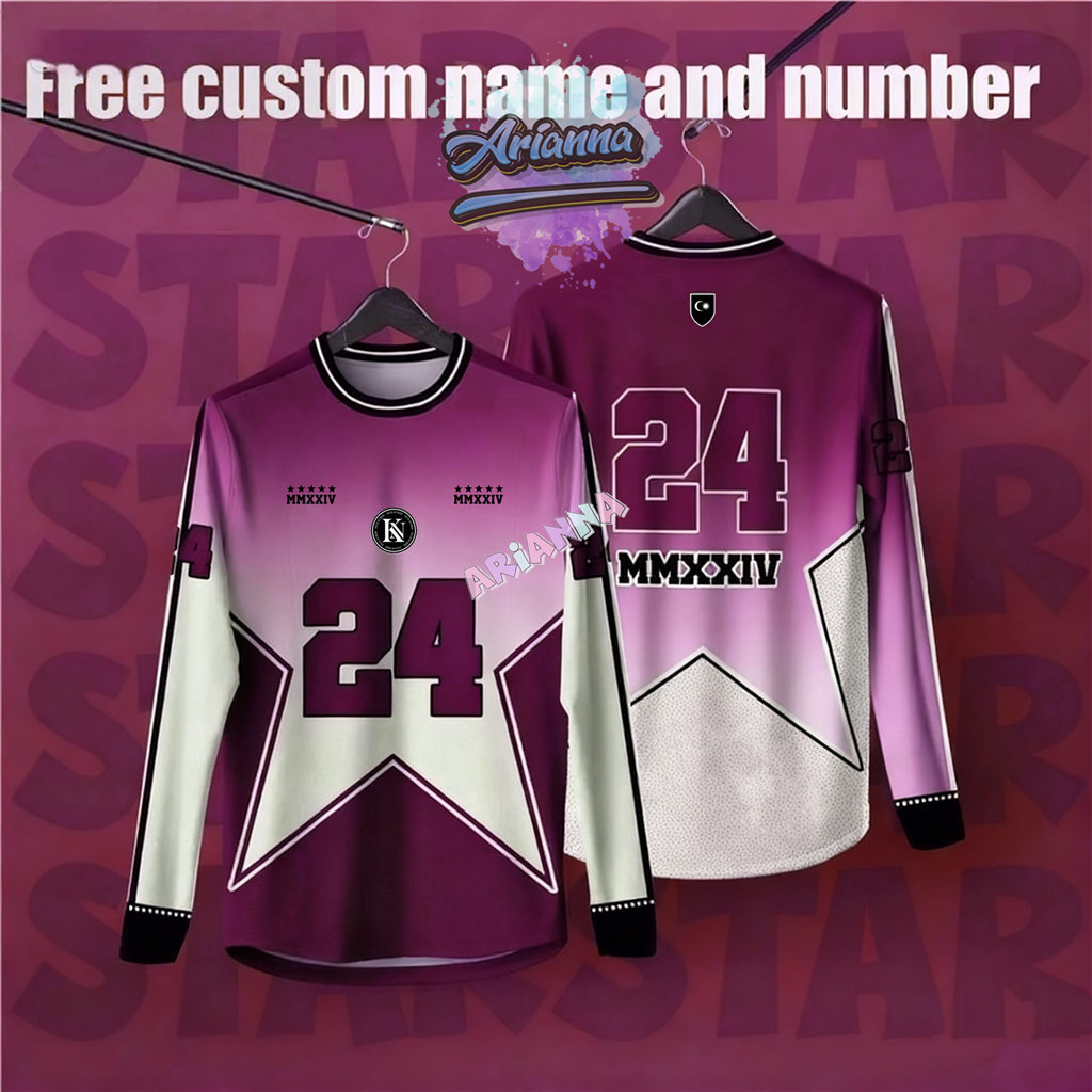 Design De Nome E Número Personalizado Grátis 2026 Jersey Baju Camiseta Lelaki Lengan Long Retro Collar Full Sublimation