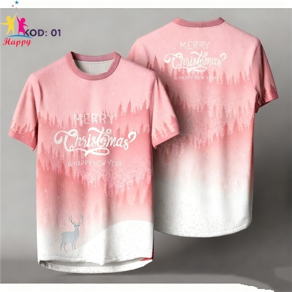2026 Camisa De Natal Santa Full Sublimation Microfibra Family Tee Pronto Camisetas De Festa