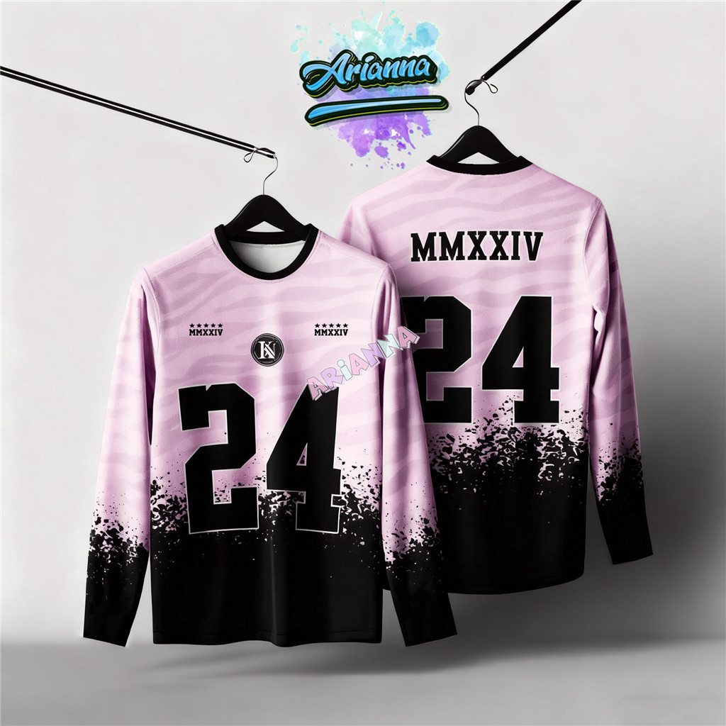 Design De Nome E Número Personalizado Grátis 2026 Jersey Baju Camiseta Lelaki Lengan Long Retro Collar Full Sublimation
