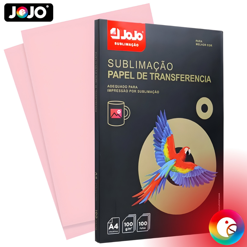 Jojo Papeis Papel Sublimação Papel de Transferência Fundo Rosa Resinado A4 Sublimation Transfer