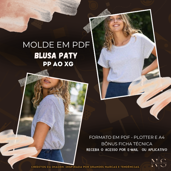 NS Molde em PDF - Blusa Paty ID 3573543 [PP ao XG]✨