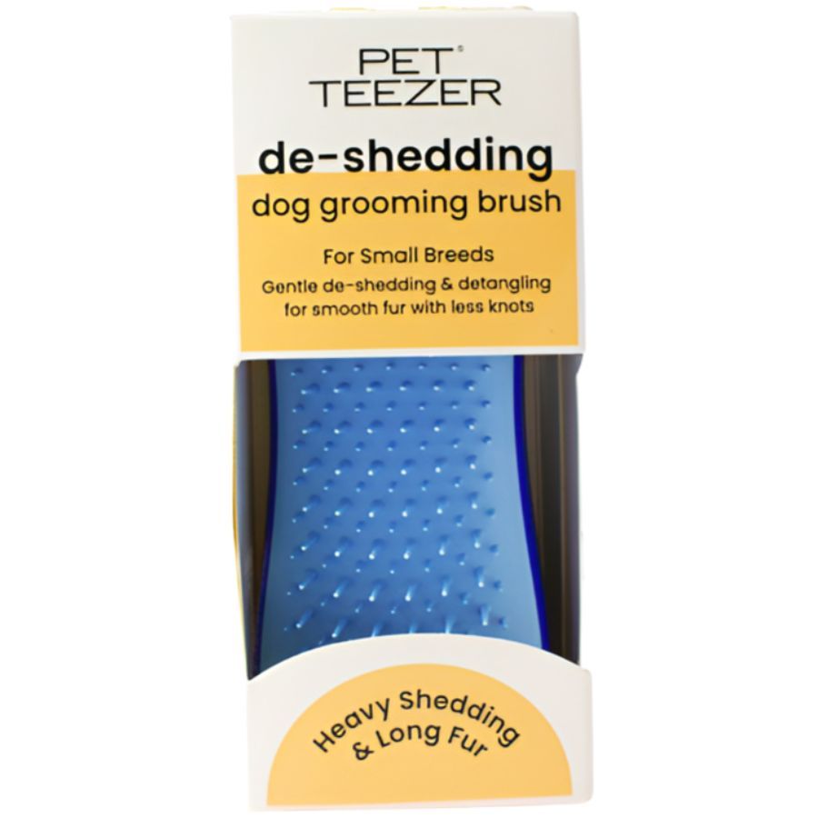 Escova Pet Teezer Deshedding Remoção de Pelos Small Blue