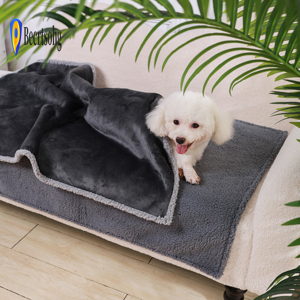 Waterproof Pet Blanket for Car Seat Warm Lamb Fleece for Sofa Bed – Liquid Pee Proof Reversible Sherpa for Dogs for Ho
