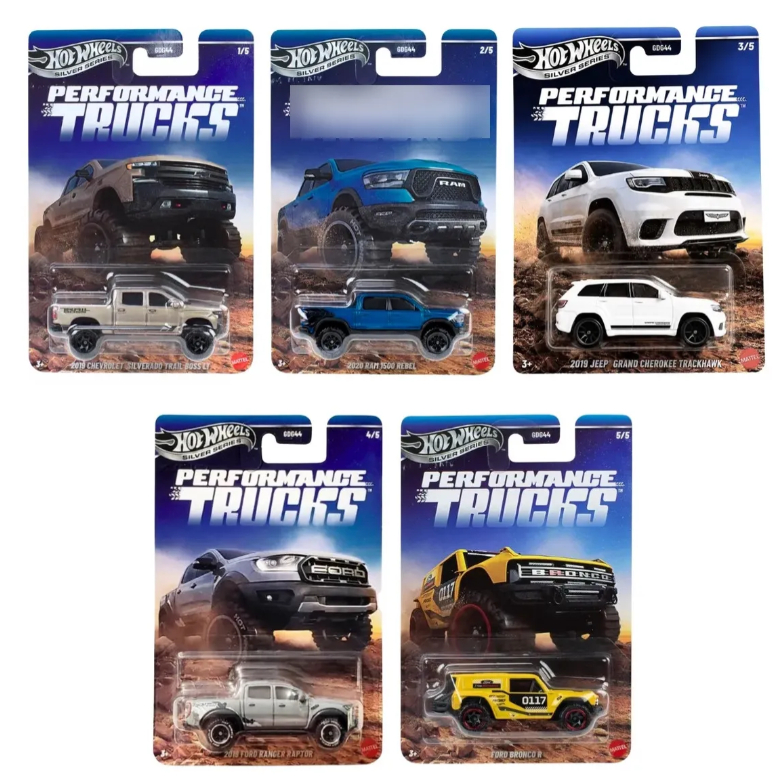 Kit 5 Carrinhos Hot Wheels Silver Series - Performance Truck GDG44 Original