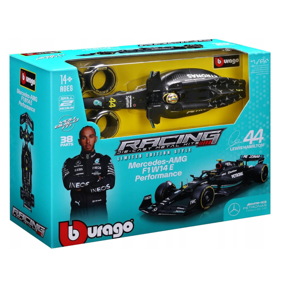 Mercedes AMG W14 E Performance - Lewis Hamilton #44 - Kit em Metal p/ Montar - Formula 1 2023 - 1/24
