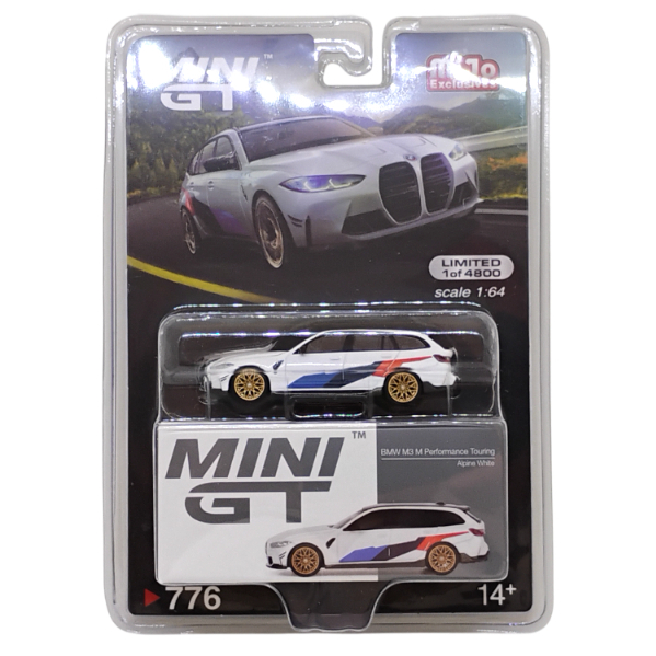Miniatura Mini GT Bmw M3 M Performance Touring 1/64 Mijo Exclusives Branco escala 1/64