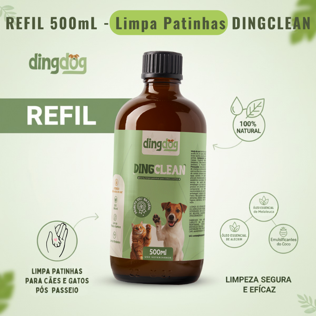 Refil Limpa Patinhas Ding Dog 500mL