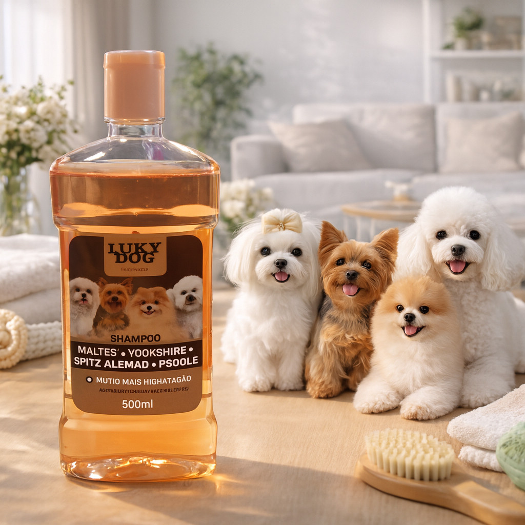 Shampoo 500ml Lucky Dog Maltês Yorkshire Spitz Maciez