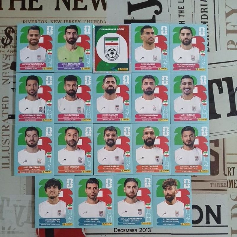 Irã (Iran) - Figurinhas Originais Avulsas Copa do Mundo Fifa 2026 (IRN) (venda unitária)