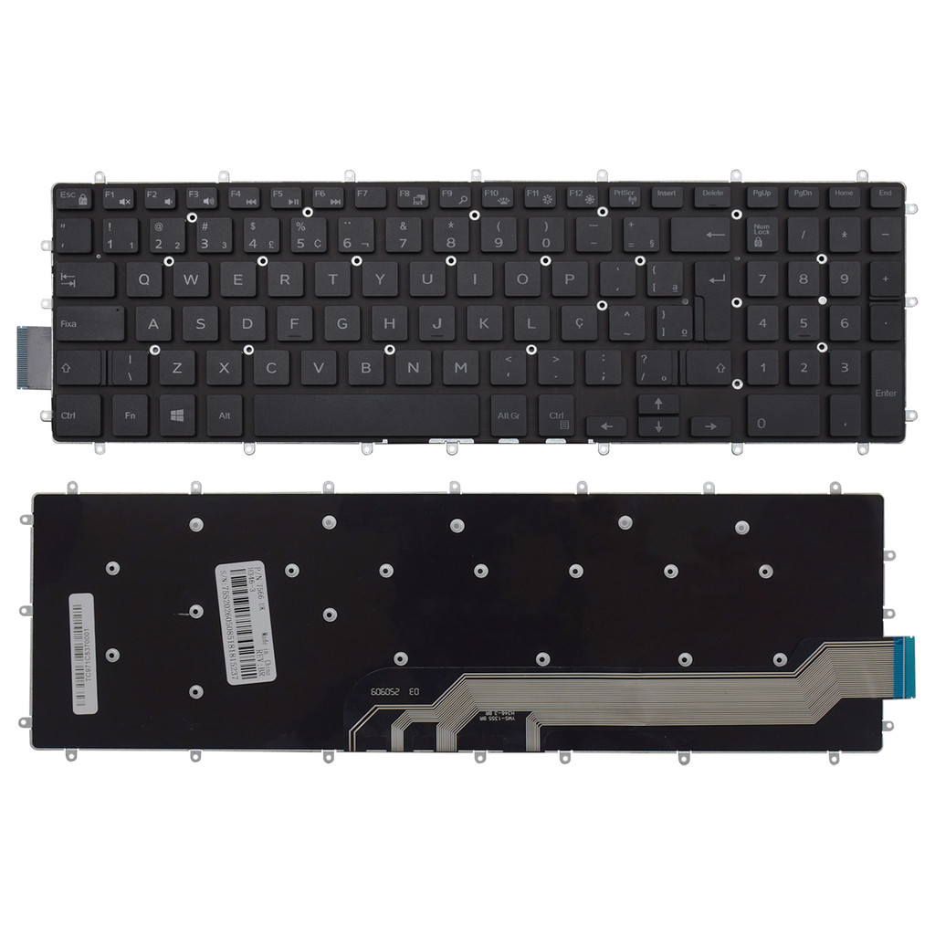 Teclado para Notebook Dell Part Number PK131Q12B01 ABNT2 Preto