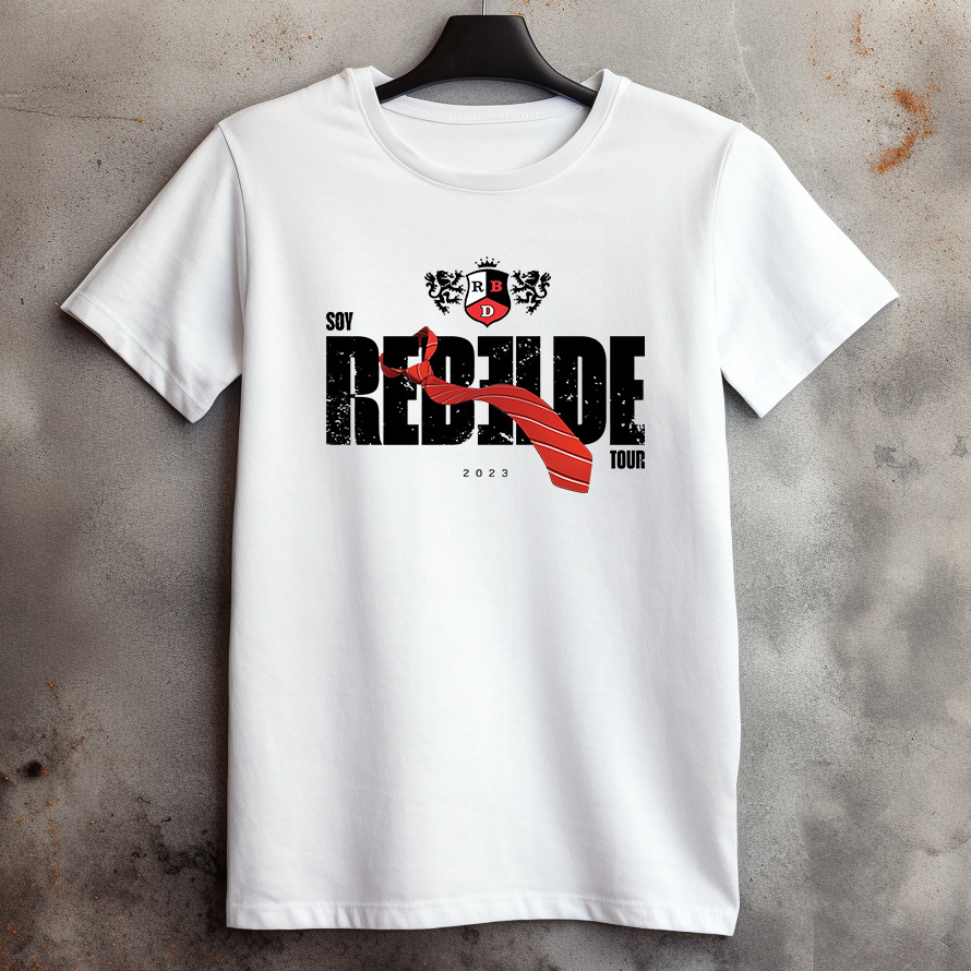 Camiseta Rebelde Logo Brasão Branca Algodão Tour 2023