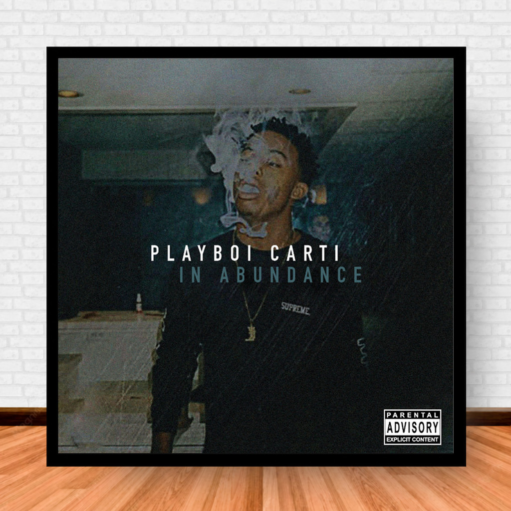 Quadro Decorativo Placa Música Álbuns Playboi Carti Rap e Hip Hop com Moldura