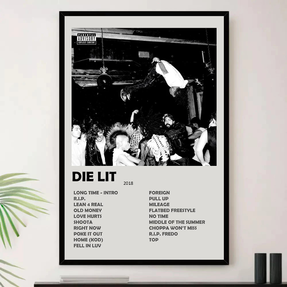 Quadro Placa Decorativa Música Internacional Playboi Carti Rap Hip Hop Álbuns com Moldura
