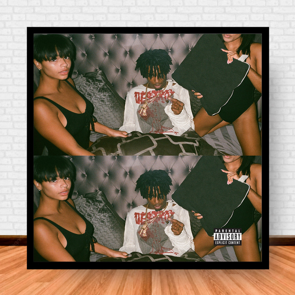 Quadro Decorativo Placa Música Álbuns Playboi Carti Rap e Hip Hop com Moldura