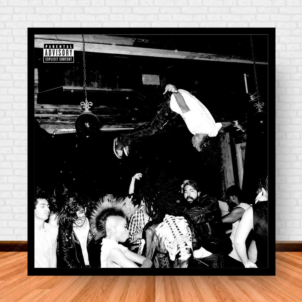 Quadro Decorativo Placa Música Álbuns Playboi Carti Rap e Hip Hop com Moldura