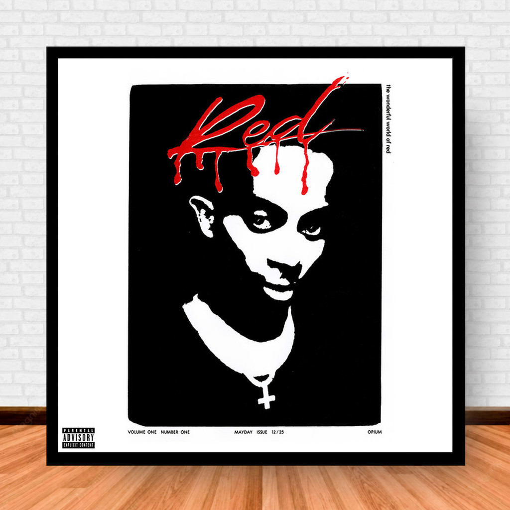 Quadro Decorativo Placa Música Álbuns Playboi Carti Rap e Hip Hop com Moldura