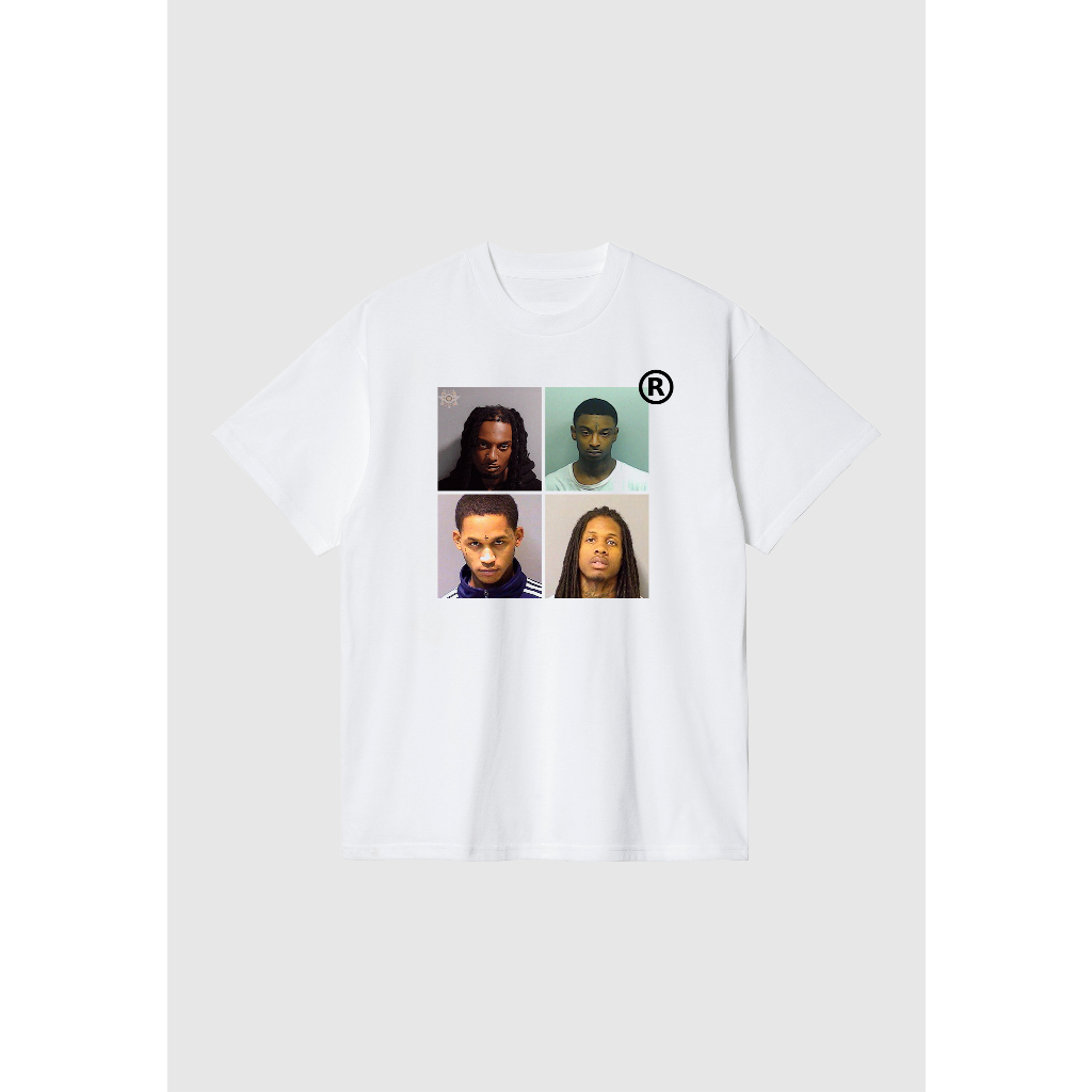 Camiseta Algodão Mugshot Hip-Hop Streetwear 21 Savage Lil Durk Fredo Santana Playboi Carti