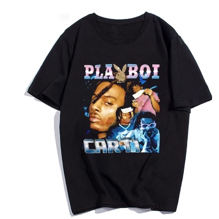 Camiseta Básica Algodão Unissex Playboi Carti Rapper Compositor Moda Hip Hop